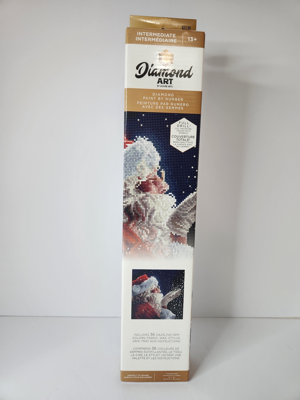 Diamond Art Santa Paint-by-Number Kit - White/Red